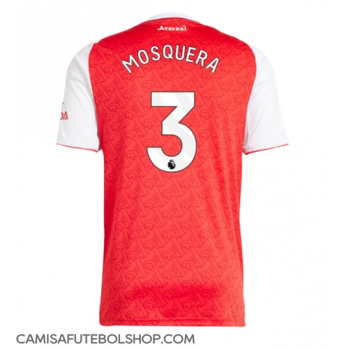 Camisa de time de futebol Arsenal Cristhian Mosquera #3 Replicas 1º Equipamento 2025-26 Manga Curta